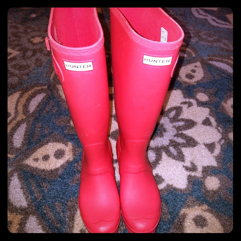 Pink Tall Hunter Boots Sz 9